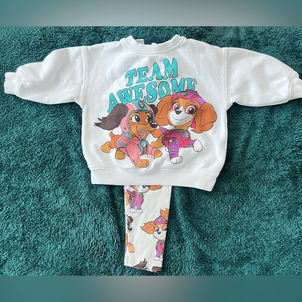 ZARA Toddler Girl Paw Patrol Matching Sweatshirt & Leggings